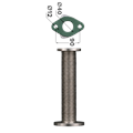 Wellrohr 290 mm DN40, Ovalflansch Lochkreis 90 mm x Dreieckflansch DN40