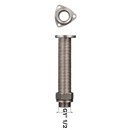 Wellrohr DN40 1½" AG x Dreieckflansch DN40