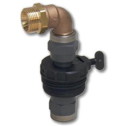 Adaptateur pour fûts 2" mâle - courbé à 90° - 1" mâle x 3/4" femelle
