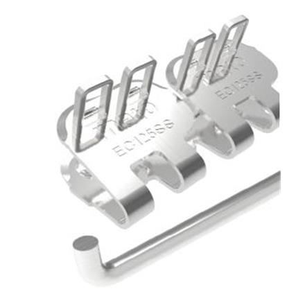 Agrafe à plaques EasyClip EC125SS - 750 mm, 8 barrettes + 4 tiges + 10 rondelles. ECP125SS
