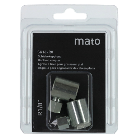 Agrafes à tirer SK-16R8 SB, R1/8" pour graisseurs plats ø 16 mm en blister - UE 2 pcs.