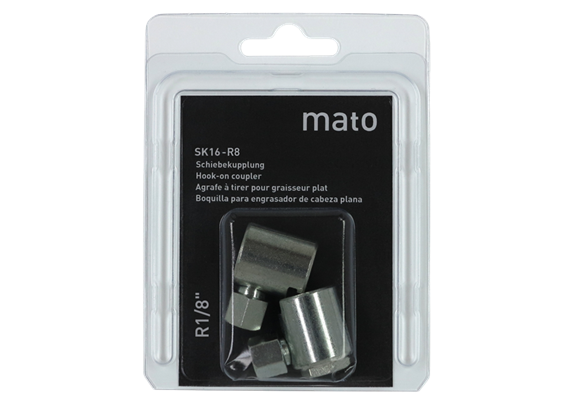 Agrafes à tirer SK-16R8 SB, R1/8" pour graisseurs plats ø 16 mm en blister - UE 2 pcs.