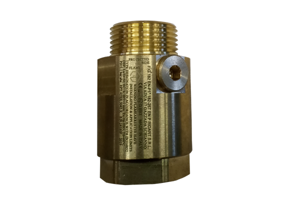 Arrête flamme en ligne 1" femelle - ½" femelle + 1" mâle - EN16852