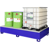 Bac de rétention en acier laqué pour 2 IBC de 1 000 litres
