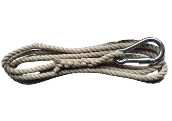Corde de levage et de sécurité 5 m, ø 10 mm PP, boucle des deux côtés, 1 mousqueton