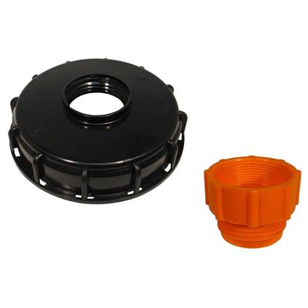Couvercle pour container IBC avec adapteur TriSure 2" mâle sur 2" BSP femelle