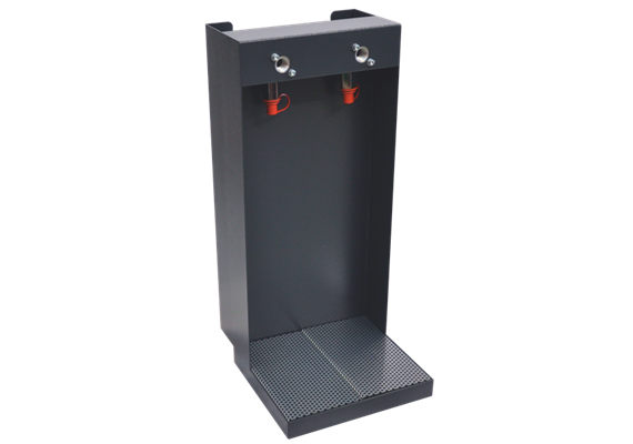 Distributeur huile en chute pour deux produits en acier (standard RAL7016)