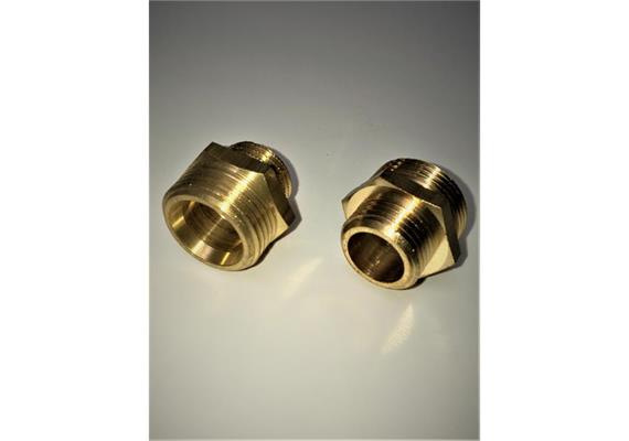 Dubulure double 3/4"ext. - 1/2"ext. avec conus int. 60° auprès du fillage 3/4"