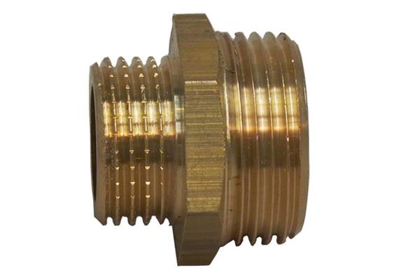 Dubulure double 3/4" mâle - 1/2" mâle avec conus int. 60° auprès du fillage 3/4"