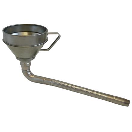 Entonnoir en fer blanc FA-T 160 avec filtre et sortie flexible et coudée - ø 160 mm