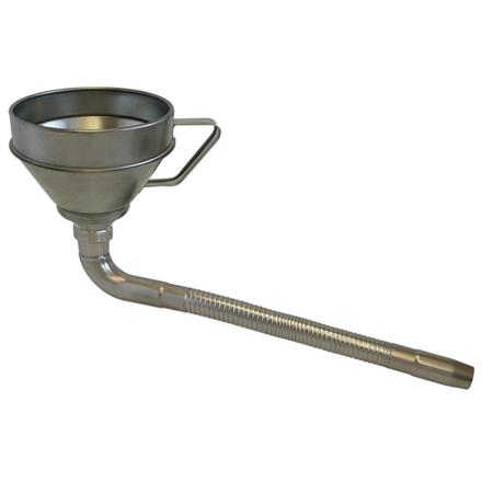 Entonnoir en fer blanc FA-T 160 avec filtre et sortie flexible et coudée - ø 160 mm