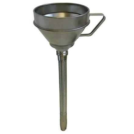 Entonnoir en fer blanc FF-T 160 avec filtre et sortie droite flexible - ø 160 mm