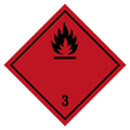 Etiquette de danger classe 3, 100 x 100 mm