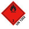 Etiquette de danger classe 3 UN1202, 110 x 120 mm