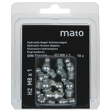 Graisseur conique H2 R1/4" en acier zingué, 6-pans 14 en blister - UE 5 pcs.