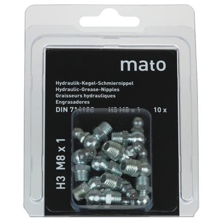 Graisseur conique H3 R1/8" en acier zingué, 6-pans 11 en blister - UE 10 pcs.