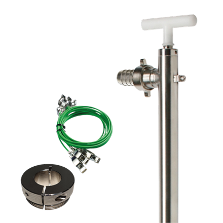 Kit pompe manuel en acier inoxidable avec joints en PTFE pour fûts de 200 l