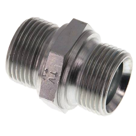 Mamelon double acier inoxydable 3/4" mâle x 3/4" 60° mâle pour enroulleur