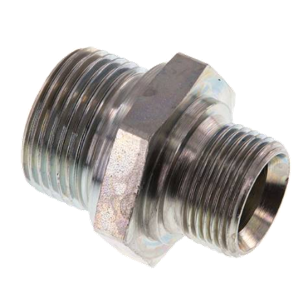Mamelon double inox 3/4" AG x 1" mâle 60° pour enroulleur