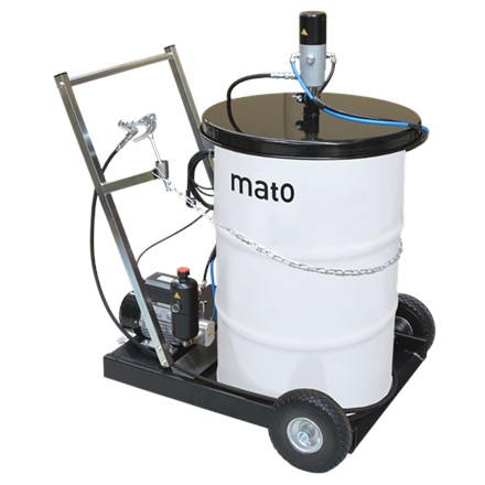 MATO eHybrid-Greaser mobile- fût de 200 kg avec ø-int. 550-590 mm, flexible 3.5 m