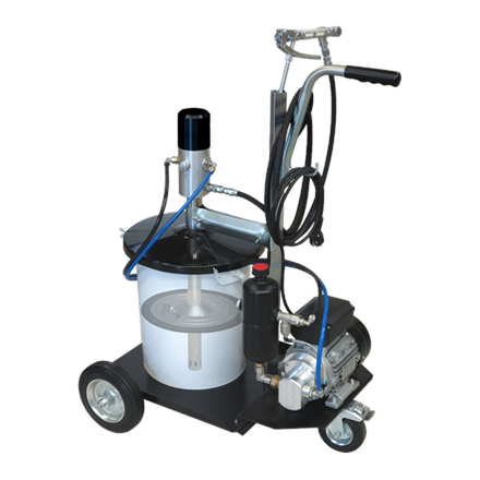 MATO eHybrid-Greaser mobile- seau de 20 kg avec ø-int. 285-305 mm, flexible 3.5 m