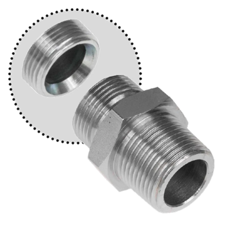 Nipple double en acier 3/8" - ½" 60°