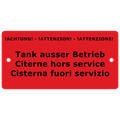 Plaquette en aluminium, 100 x 50 mm "Citerne hors service"