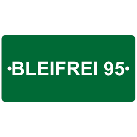 Plaquette en aluminium jaune, 100 x 50 mm "BLEIFREI 95"