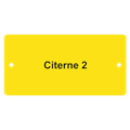 Plaquette en aluminium jaune, 100 x 50 mm "CITERNE N° "