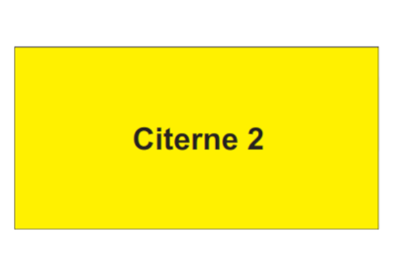 Plaquette en aluminium jaune, 100 x 50 mm "CITERNE "