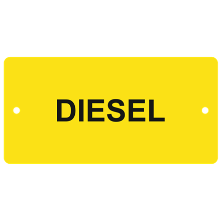 Plaquette en aluminium jaune, 100 x 50 mm "DIESEL"