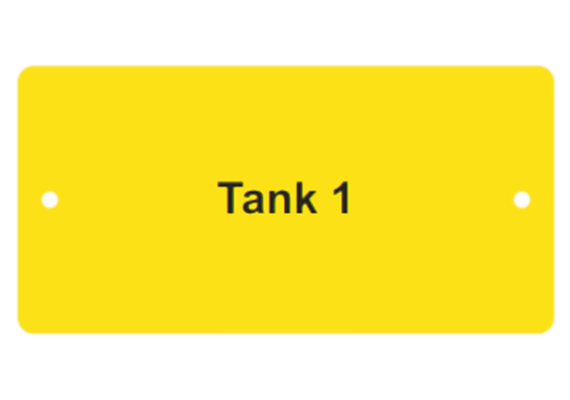 Plaquette en aluminium jaune, 100 x 50 mm "TANK Nr. "