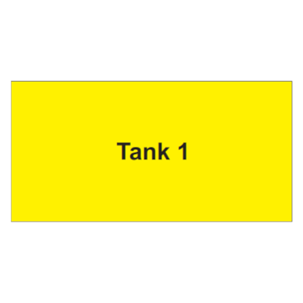 Plaquette en aluminium jaune, 100 x 50 mm "TANK "