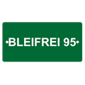 Plaquette en aluminium vert, 100 x 50 mm "BLEIFREI 95"