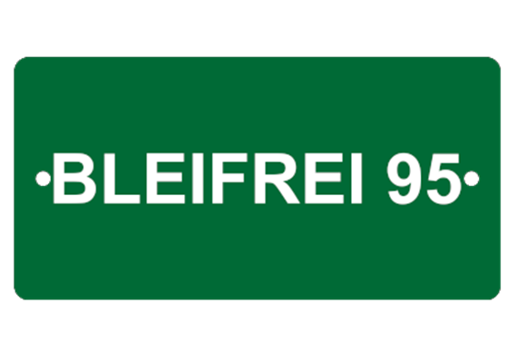 Plaquette en aluminium vert, 100 x 50 mm "BLEIFREI 95"