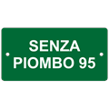 Plaquette en aluminium vert, 100 x 50 mm "SANS PLOMBE 95"