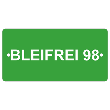 Plaquette en aluminium vert clair, 100 x 50 mm "BLEIFREI 98"