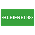 Plaquette en aluminium vert clair, 100 x 50 mm "BLEIFREI 98"