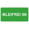 Plaquette en aluminium vert clair, 100 x 50 mm "BLEIFREI 98"