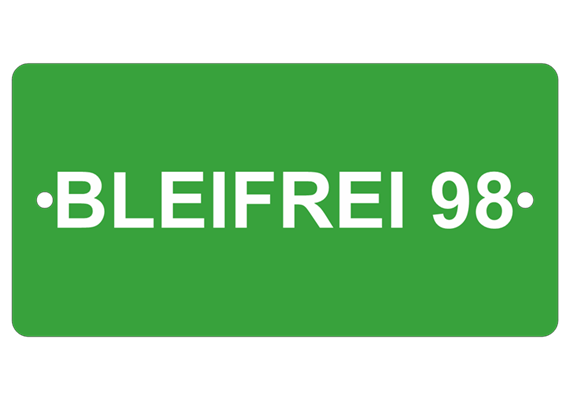 Plaquette en aluminium vert clair, 100 x 50 mm "BLEIFREI 98"