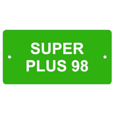 Plaquette en aluminium vert-claire, 100 x 50 mm "SUPER PLUS 98"
