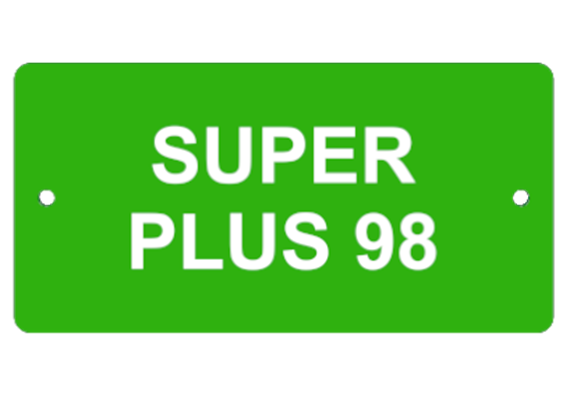 Plaquette en aluminium vert-claire, 100 x 50 mm "SUPER PLUS 98"