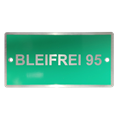 Plaquette en V4A 1.4404 vert, 100 x 50 mm "BLEIFREI 95"