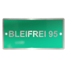 Plaquette en V4A 1.4404 vert, 100 x 50 mm "BLEIFREI 95"