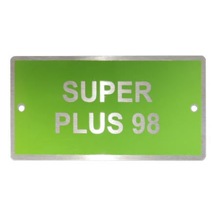 Plaquette en V4A 1.4404 vert-claire, 100 x 50 mm "SUPER PLUS 98"