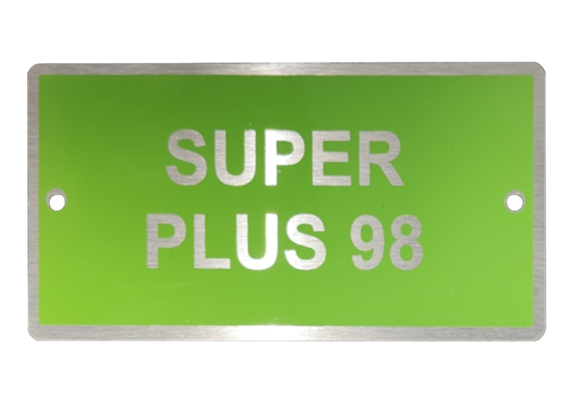 Plaquette en V4A 1.4404 vert-claire, 100 x 50 mm "SUPER PLUS 98"