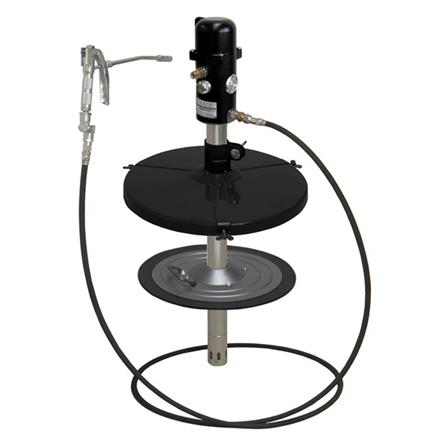 pneuMATO 55 stationnaire pour fûts de 18/20 kg avec ø-int. 265-285 mm, tuyau 3.5 m