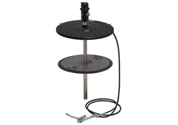 pneuMATO 55 stationnaire pour fûts de 200 kg avec ø-int. 550-590 mm, tuyau 10 m