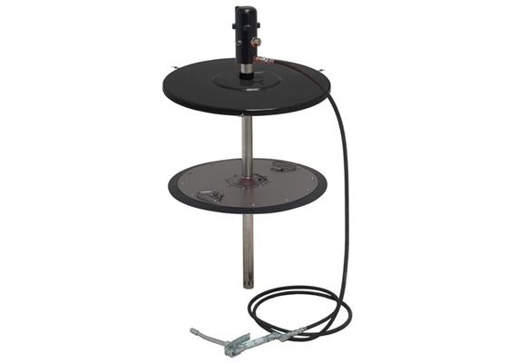 pneuMATO 55 stationnaire pour fûts de 200 kg avec ø-int. 550-590 mm, tuyau 6.5 m