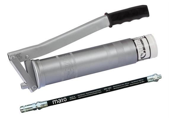 Pompe à graisse à levier Lube-Shuttle MATO - laquée - avec tuyau RH30-C, R1/8"